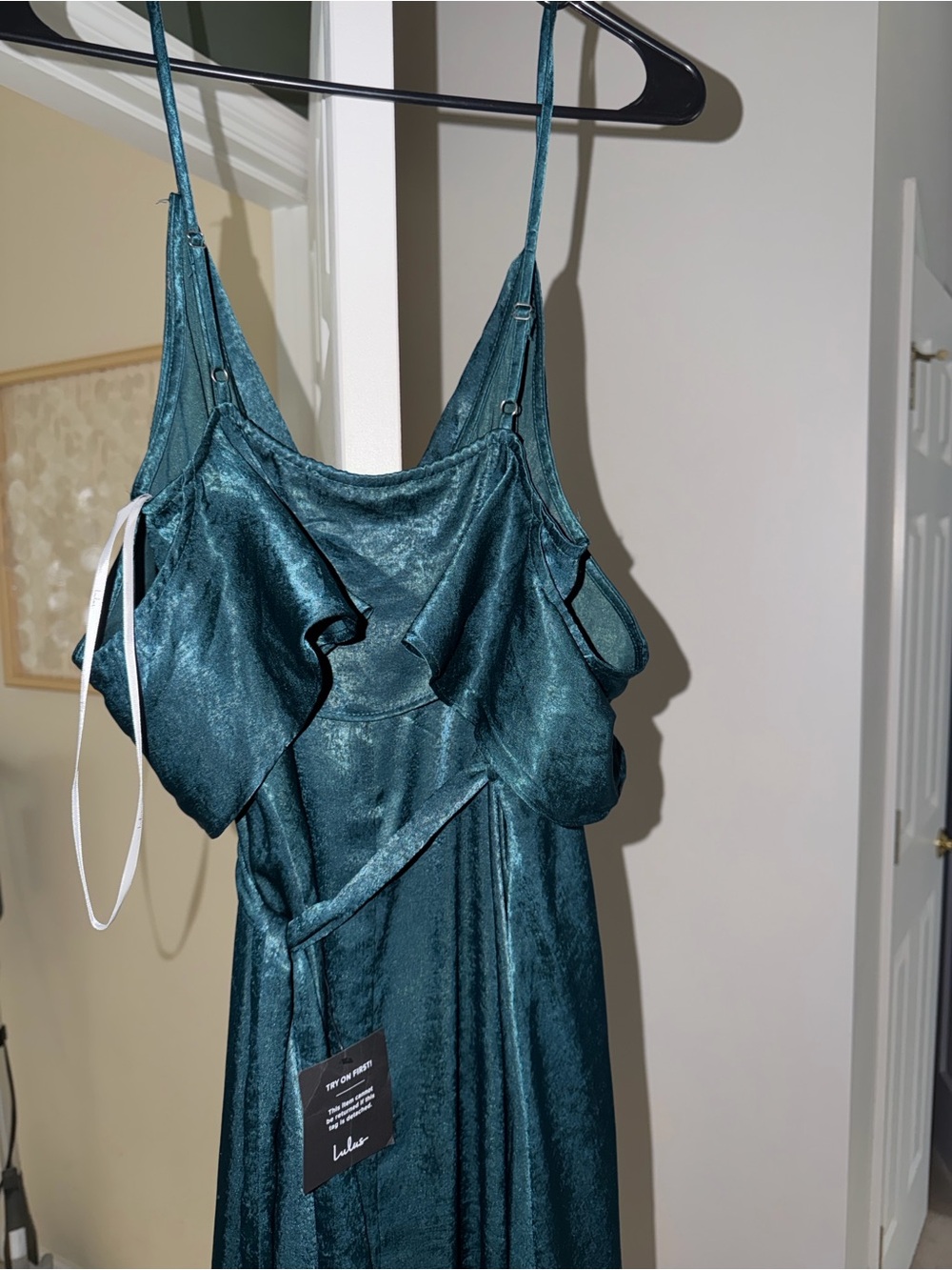 Greenish teal flowy lulus dress never worn